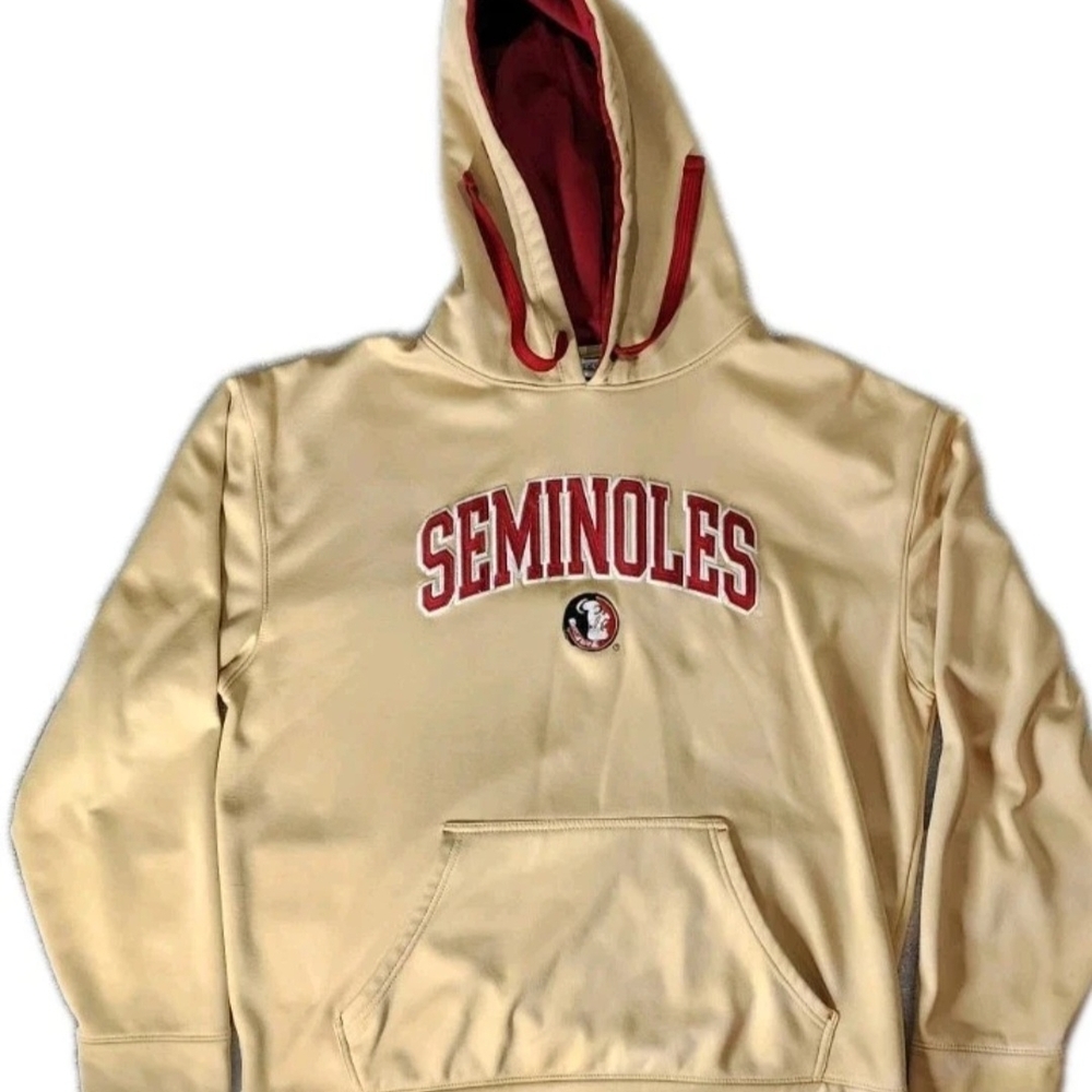 Florida State Seminoles‎ Hoodie Sweatshirt Adult L Beige/Maroon Pullover NCAA